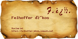 Felhoffer Ákos névjegykártya