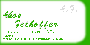 akos felhoffer business card